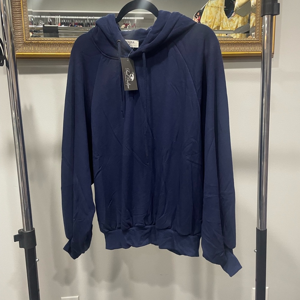 Dark Blue/ Navy Pullover Fleece Hoodie